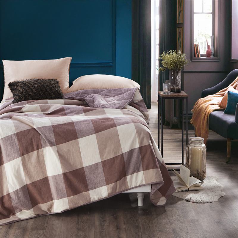 機洗格子棉夏季被子: