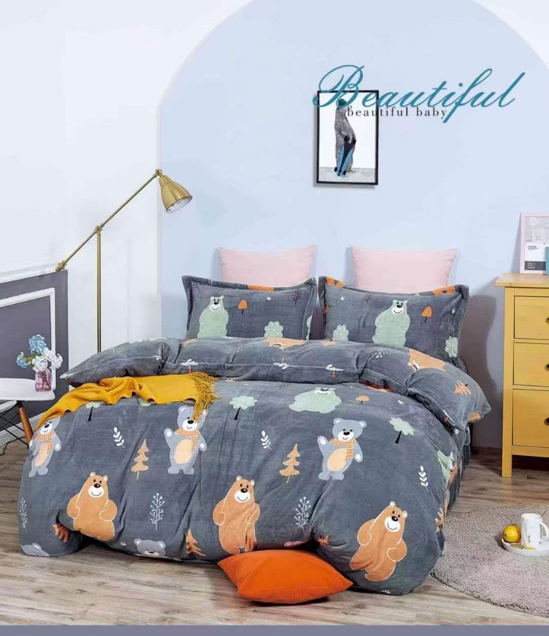 牛奶天鵝絨紡織印花羽絨被套裝 制造商,牛奶天鵝絨紡織印花羽絨被套裝 工廠,供應 牛奶天鵝絨紡織印花羽絨被套裝