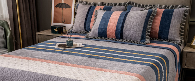 3件套特大號被子，帶枕套，用作床罩/被單/床罩