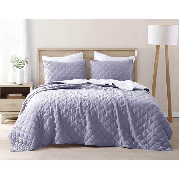 3件套可翻轉(zhuǎn)被套，柔軟水洗超細(xì)纖維鉆石刺繡床罩被套